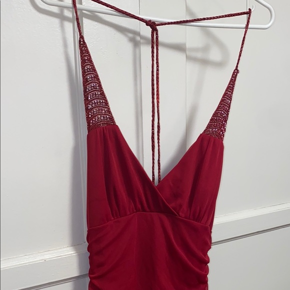 City Triangles Small Red Ruched Ruffled High Low Dress - Picture 9 of 9